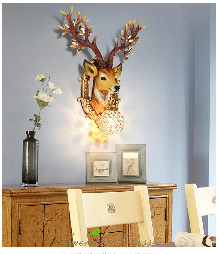 LED Wandlampe – Harz Hirsch Art Deco – Wohnzimmer