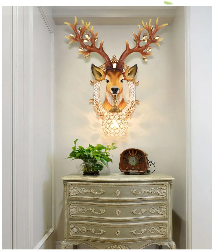 LED Wandlampe – Harz Hirsch Art Deco – Wohnzimmer