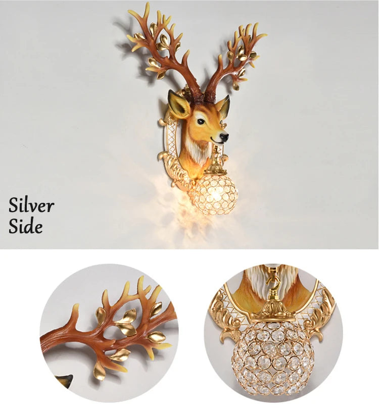 LED Wandlampe – Harz Hirsch Art Deco – Wohnzimmer