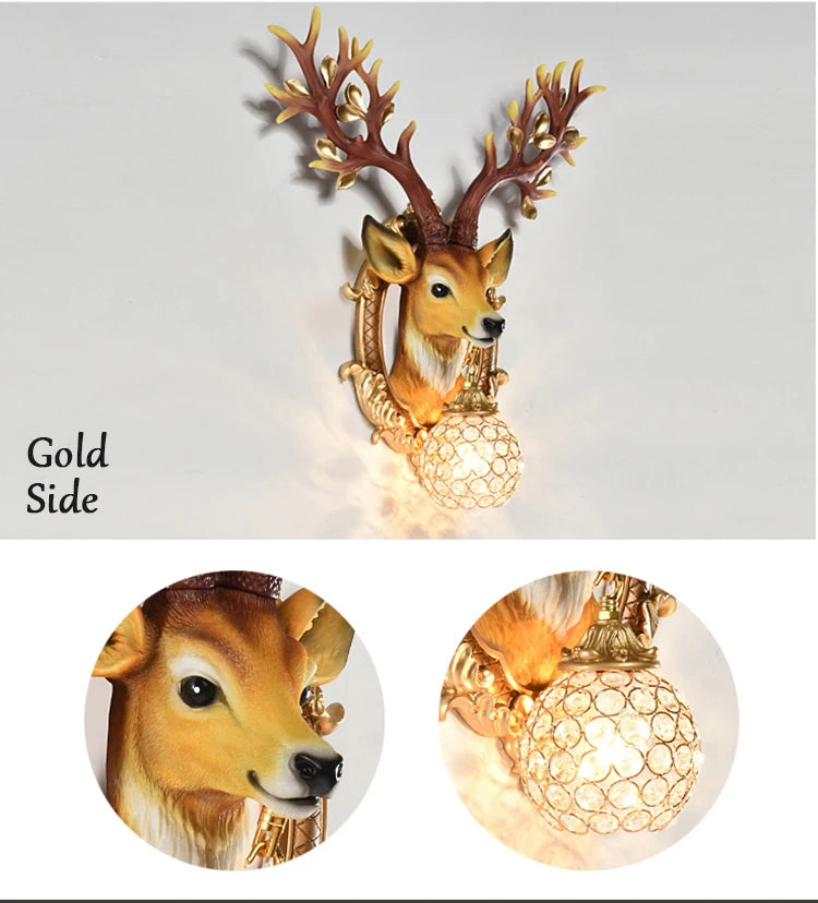 LED Wandlampe – Harz Hirsch Art Deco – Wohnzimmer