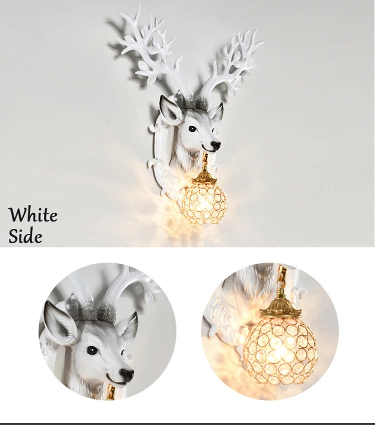 LED Wandlampe – Harz Hirsch Art Deco – Wohnzimmer