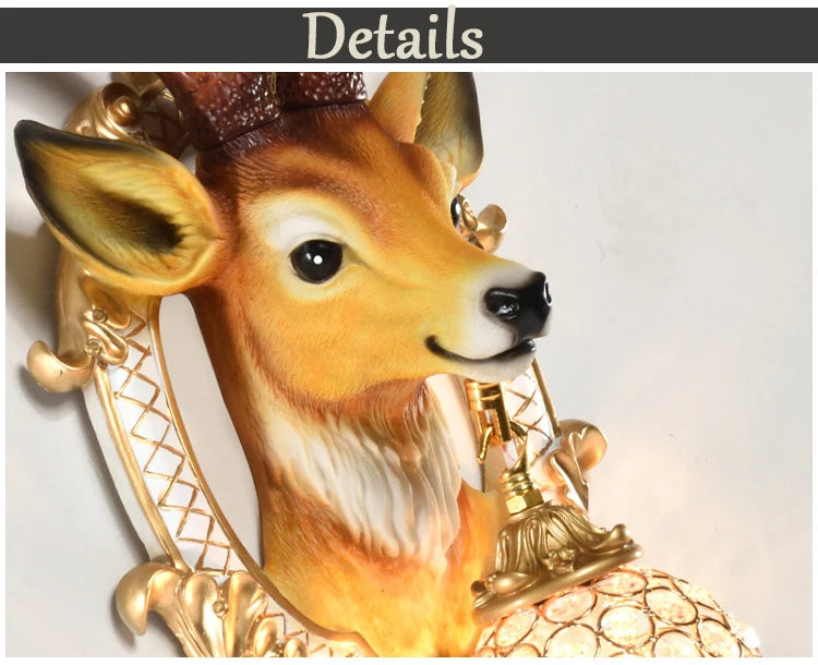 LED Wandlampe – Harz Hirsch Art Deco – Wohnzimmer