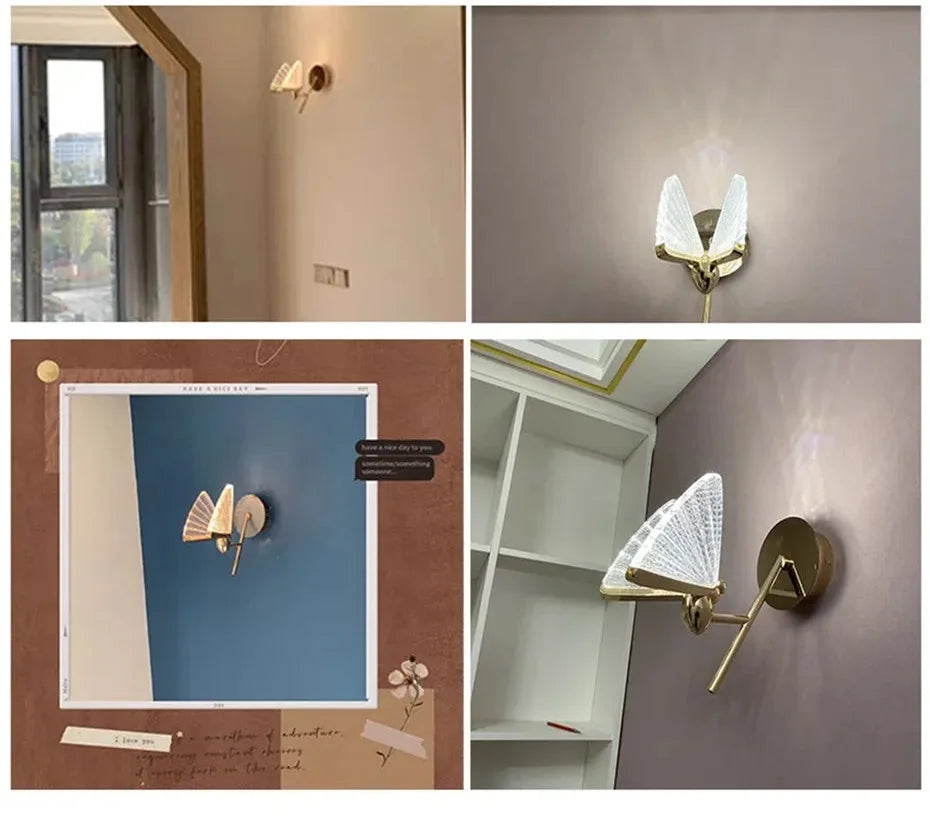 LED-Wandleuchte im nordischen Schmetterlingsdesign, Aluminium, Farbe: Typ 7 klein, Kaltweiss