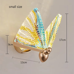 LED-Wandlampe im modernen nordischen Schmetterlingsdesign aus Aluminium, silbernes Gehäuse, Typ 6 klein