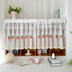 Landhaus-Spitzen-Küchengardine – 100% Polyester, 1 Paneel, Rustikaler Charme