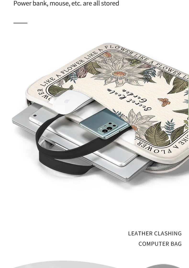 Stilvolle PU Leder Laptop Tasche mit Graffiti Muster in 13-17 Zoll Grössen