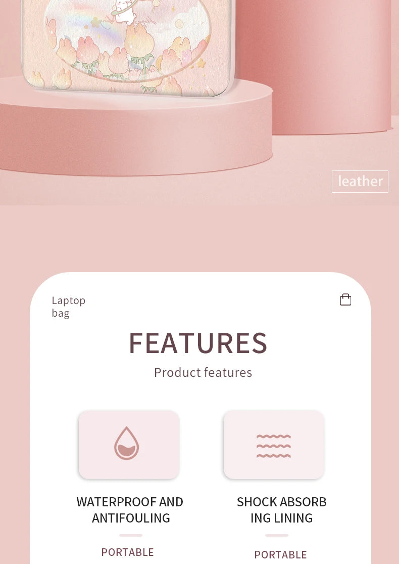 Wasserdichte Laptop Tasche aus hochwertigem PU Material, Farbe: Benutzerdefiniertes Design, Grösse: 15-15.6 Zoll