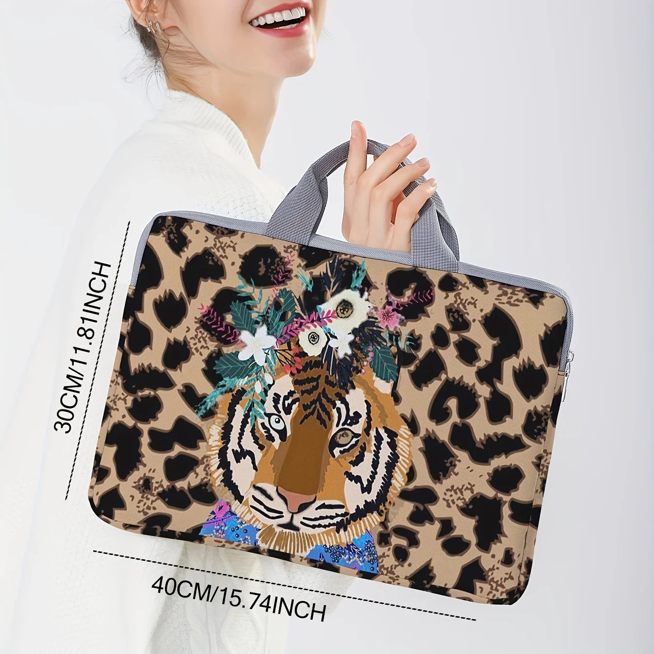 Laptop-Tasche - Stilvolles Tiger-Muster - 14 Zoll
