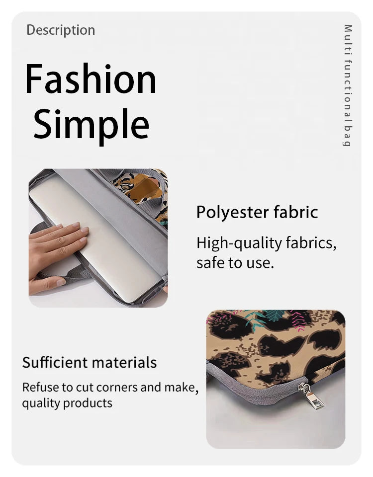 Laptop-Tasche - Stilvolles Tiger-Muster - 14 Zoll