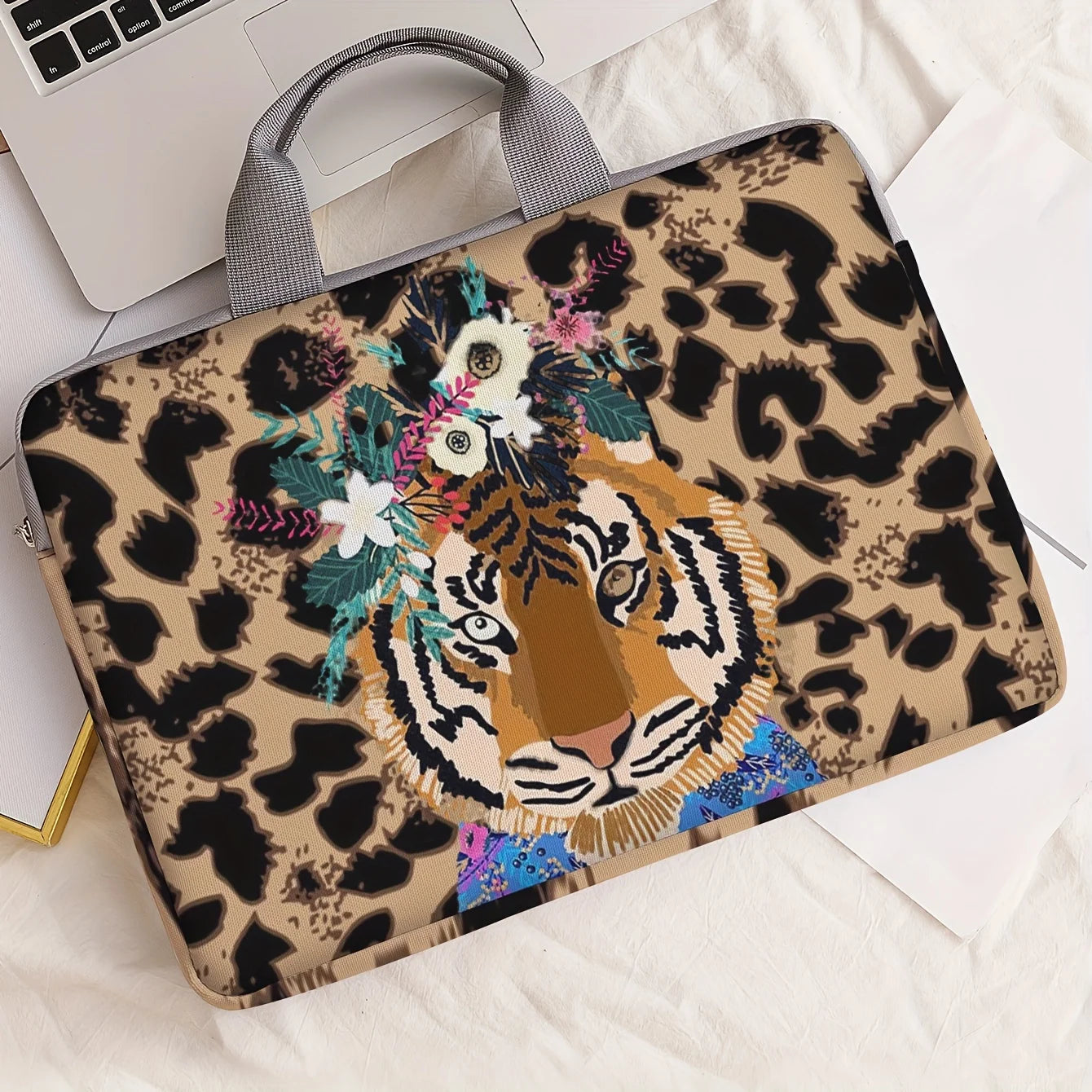 Laptop-Tasche - Stilvolles Tiger-Muster - 14 Zoll
