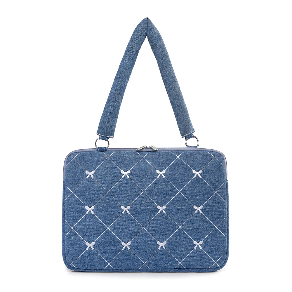 Laptophülle – Denim-Schleifendesign – 13-16 Zoll