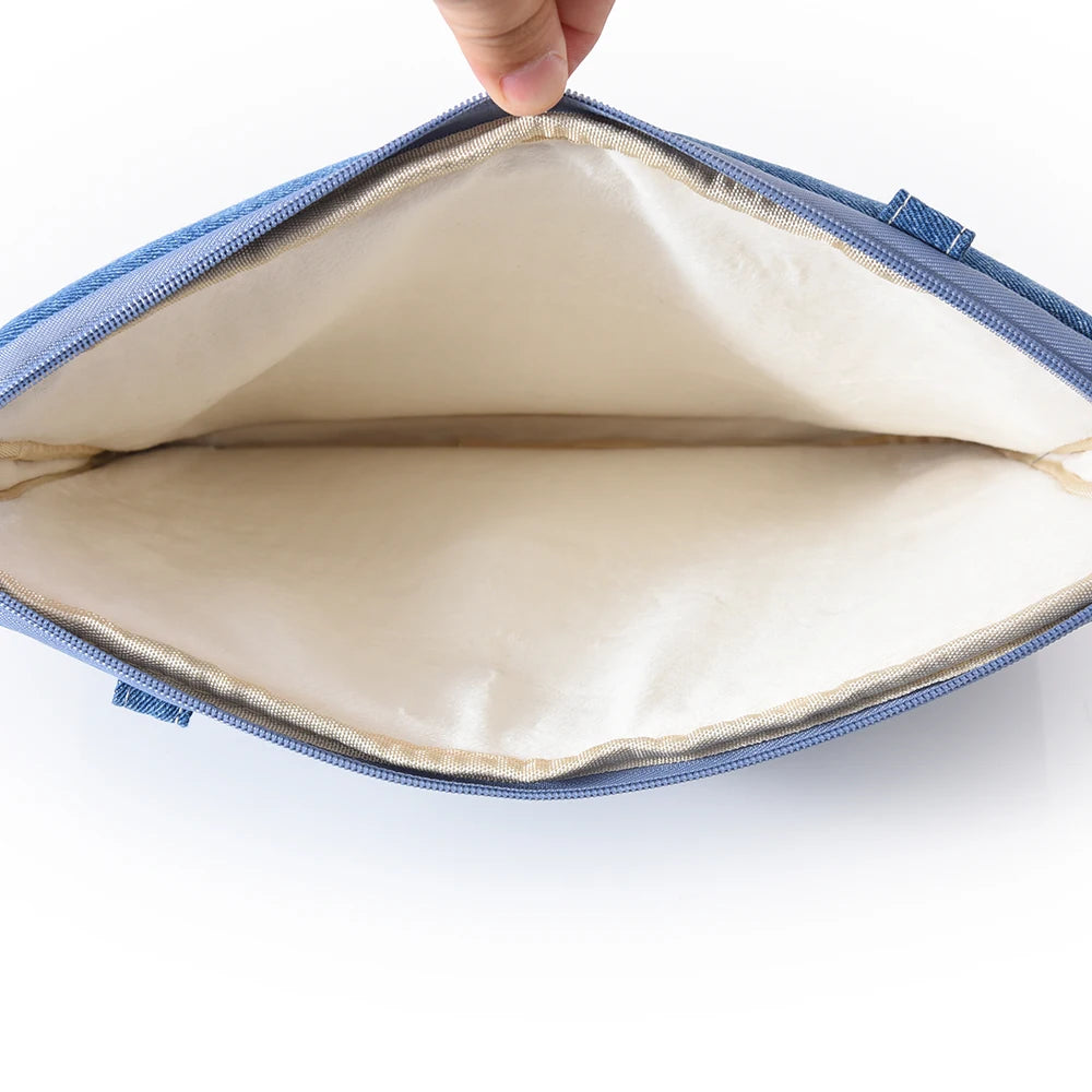 Laptophülle – Denim-Schleifendesign – 13-16 Zoll