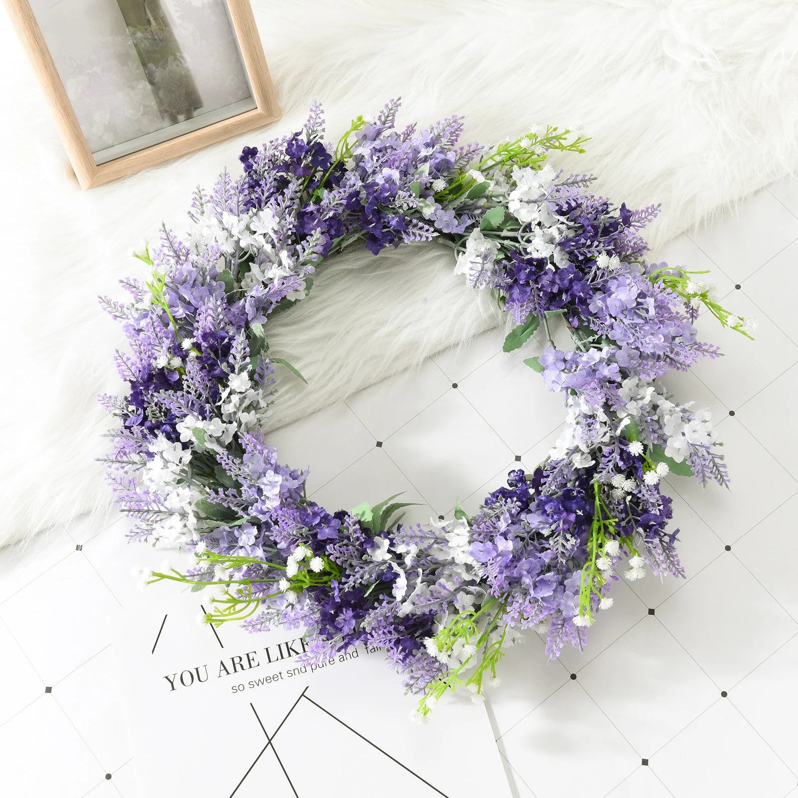 Lavendelkranz – Rattan & Seide – 40cm Innen Deko