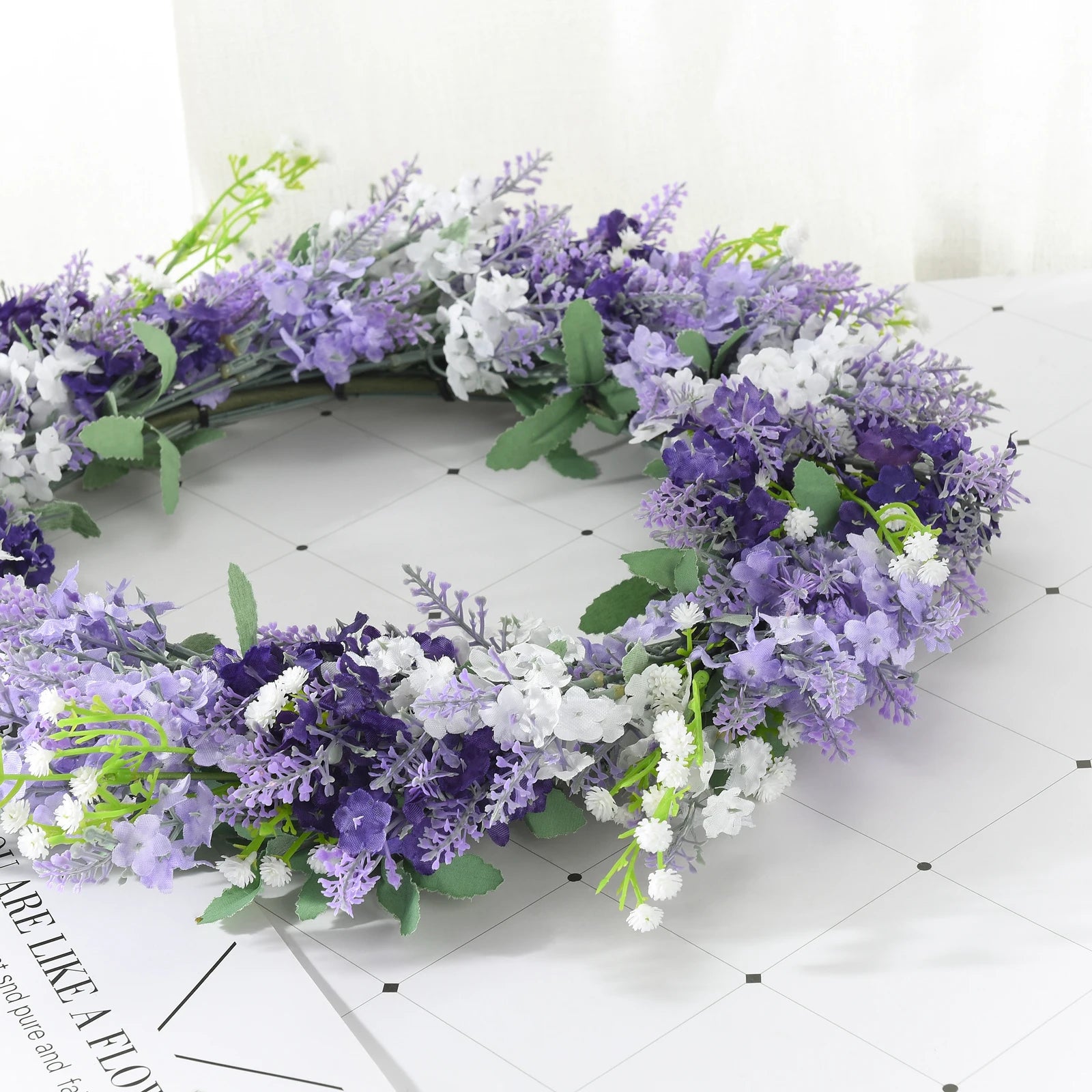 Lavendelkranz – Rattan & Seide – 40cm Innen Deko