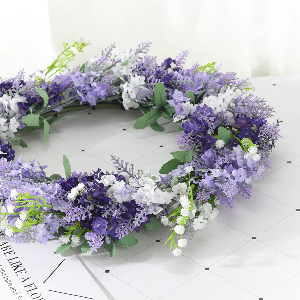 Lavendelkranz – Rattan & Seide – 40cm Innen Deko