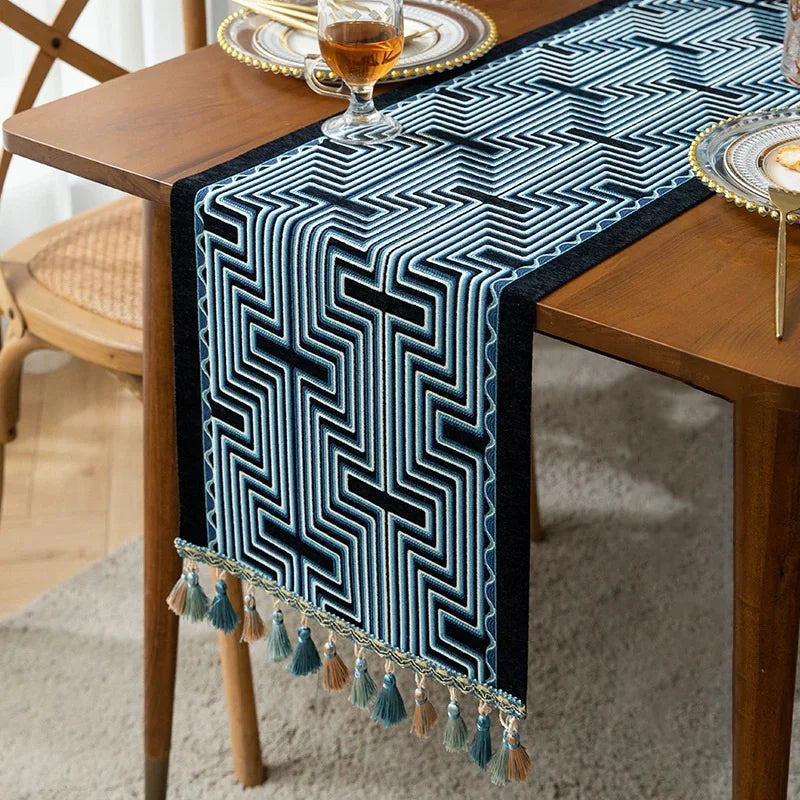 Leinen Tischläufer mit buntem Blumenmuster, Farbe: 5, Grösse: 35x160cm