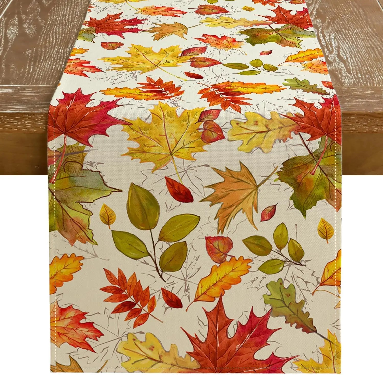 Leinen Tischläufer – Herbstliches Ahornblatt Design – 150x33 cm