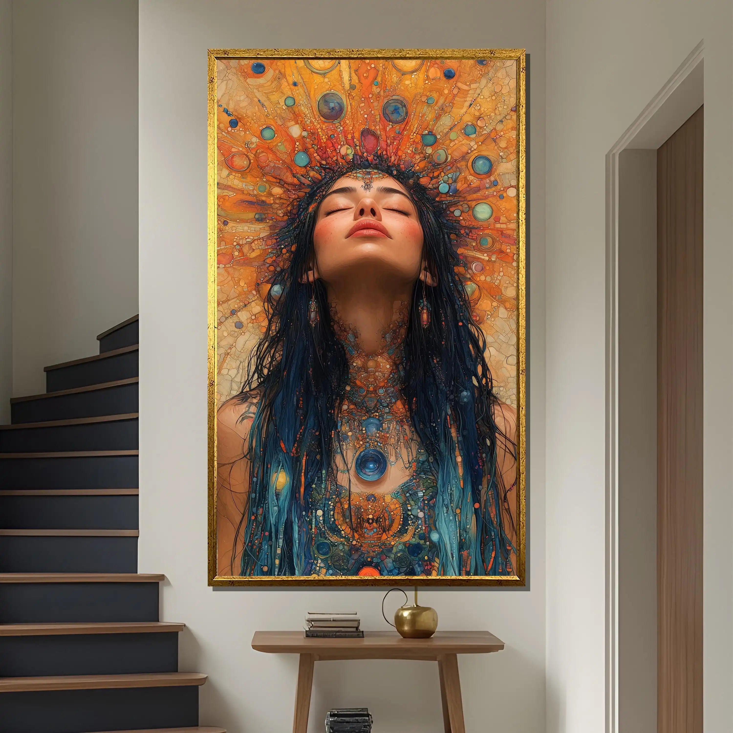 Moderne Leinwand mit spiritueller Kunst, ungerahmt, Farbe CJ56756, 50x70 cm