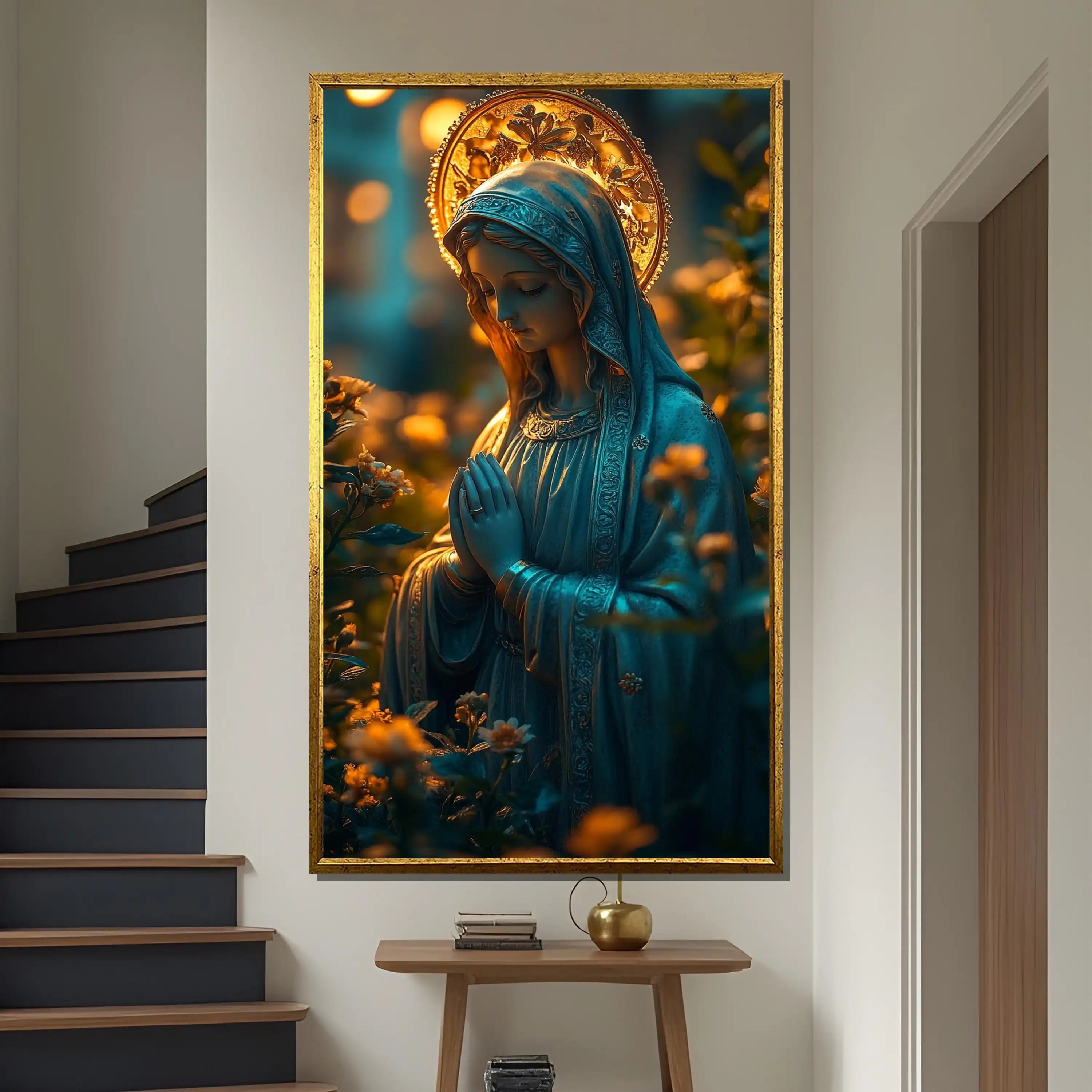 Moderne spirituelle Leinwand in unkariert, ungerahmt, 50x70 cm