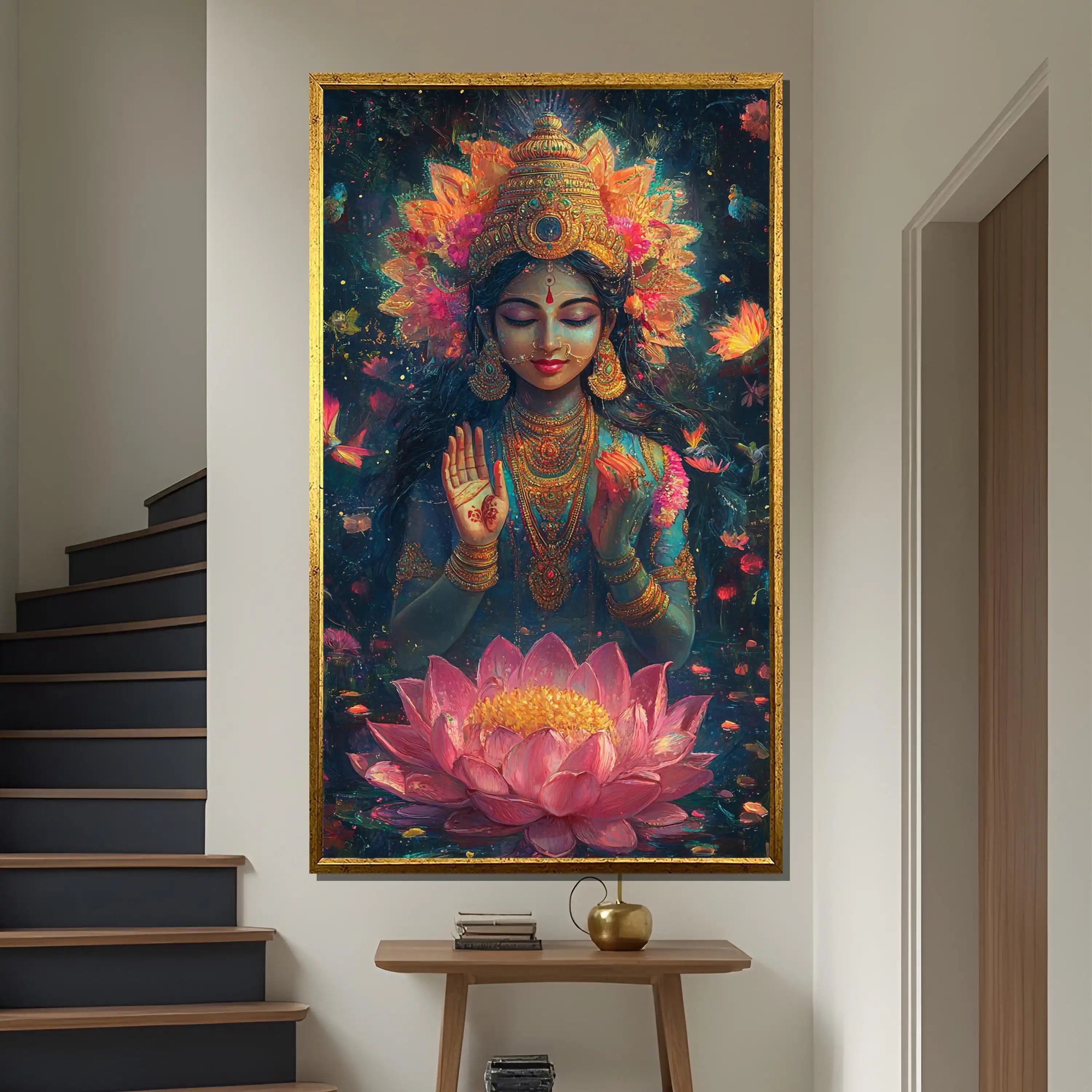 Moderne spirituelle Kunst auf ungerahmter Leinwand, vertikales Rechteck, Grösse: 50x70 cm