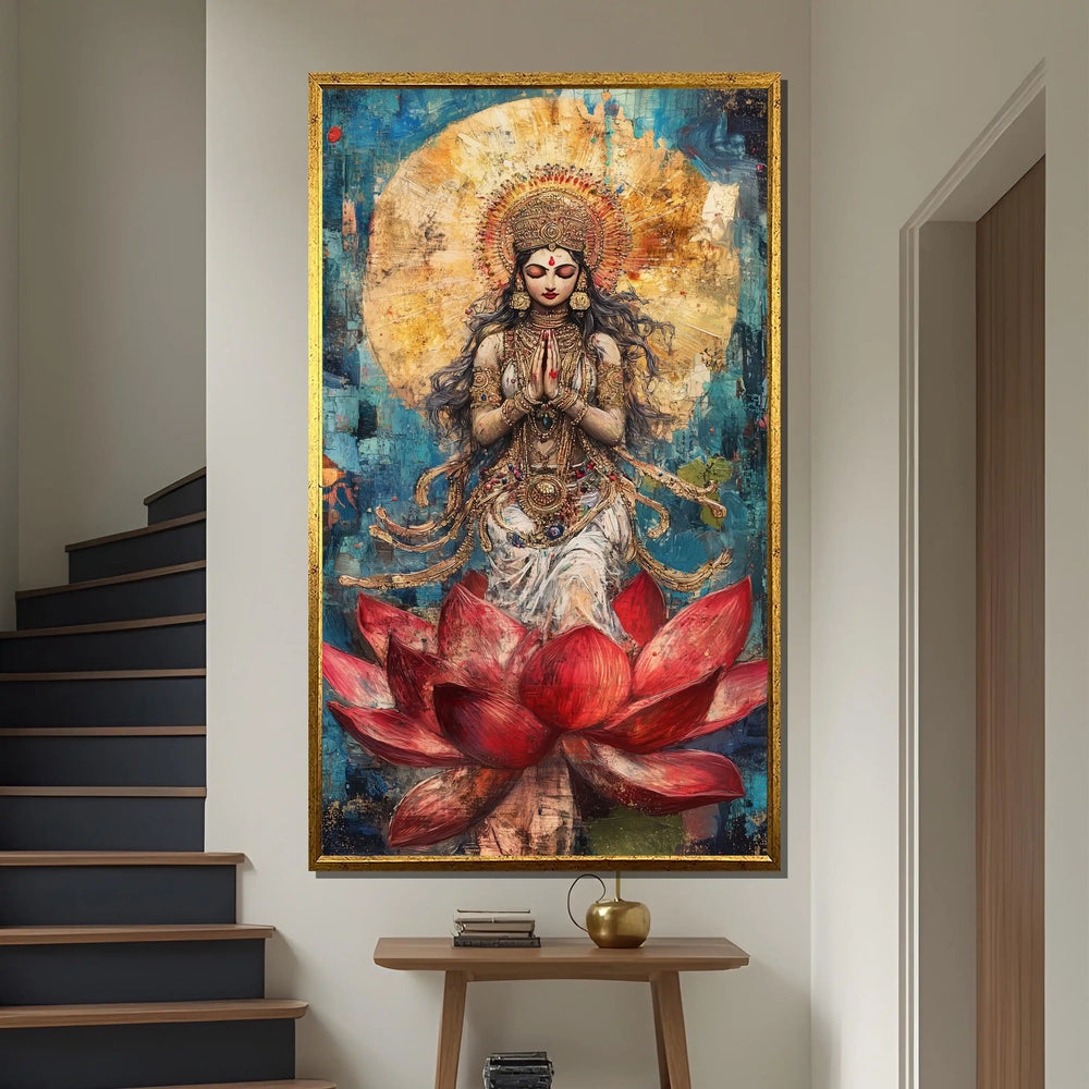 Leinwandbild mit moderner spiritueller Kunst, ungerahmt, vertikales Rechteck, Grösse: 50x70 cm