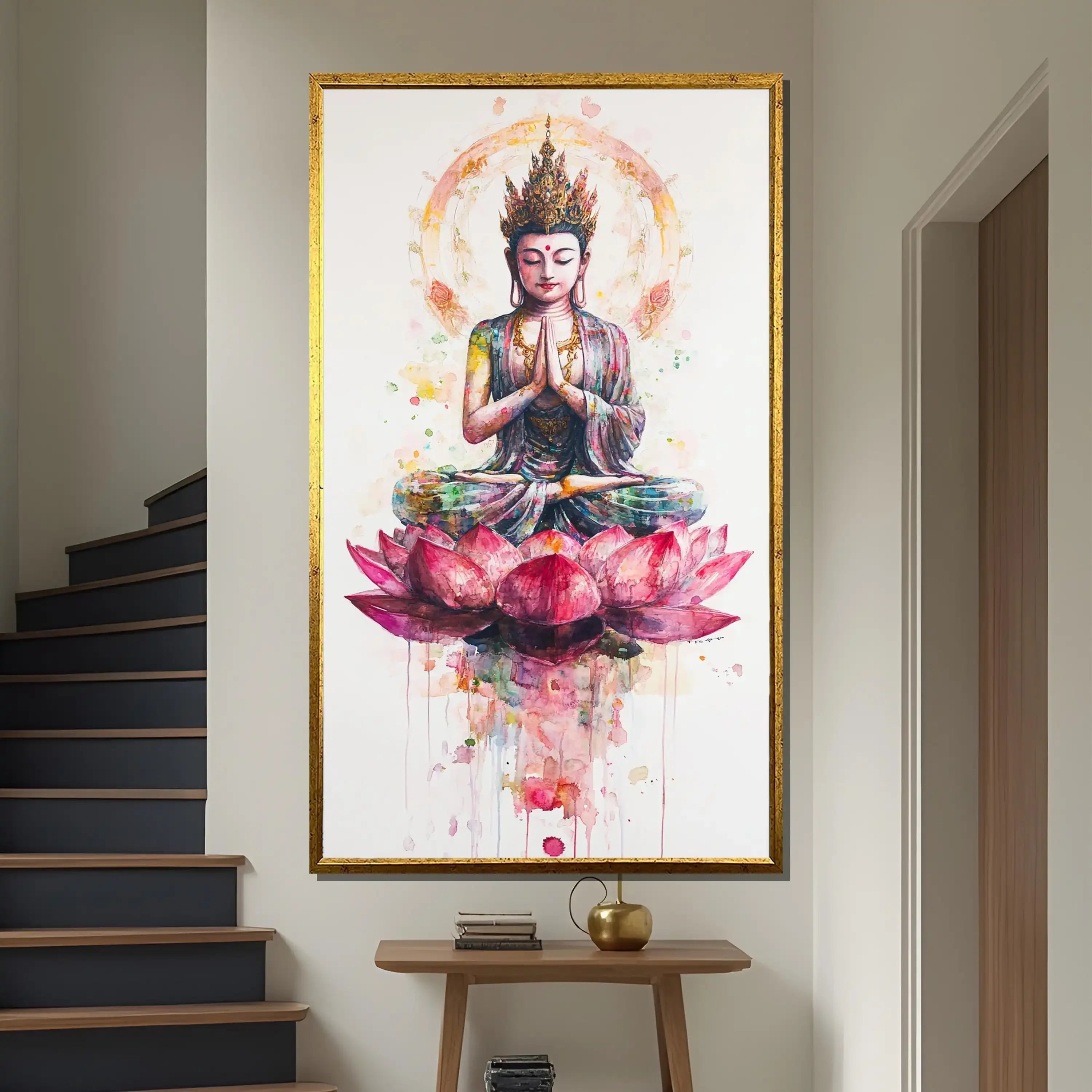 Modernes ungereahmtes Leinwandbild, vertikales Rechteck, 50x70 cm, wasserfeste Tinte