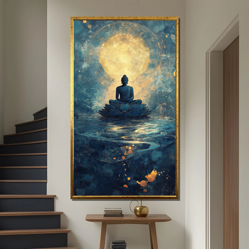 Modernes rechteckiges Leinwandbild, ungerahmt, 50x70 cm, mit spiritueller Kunst in verschiedenen Farben