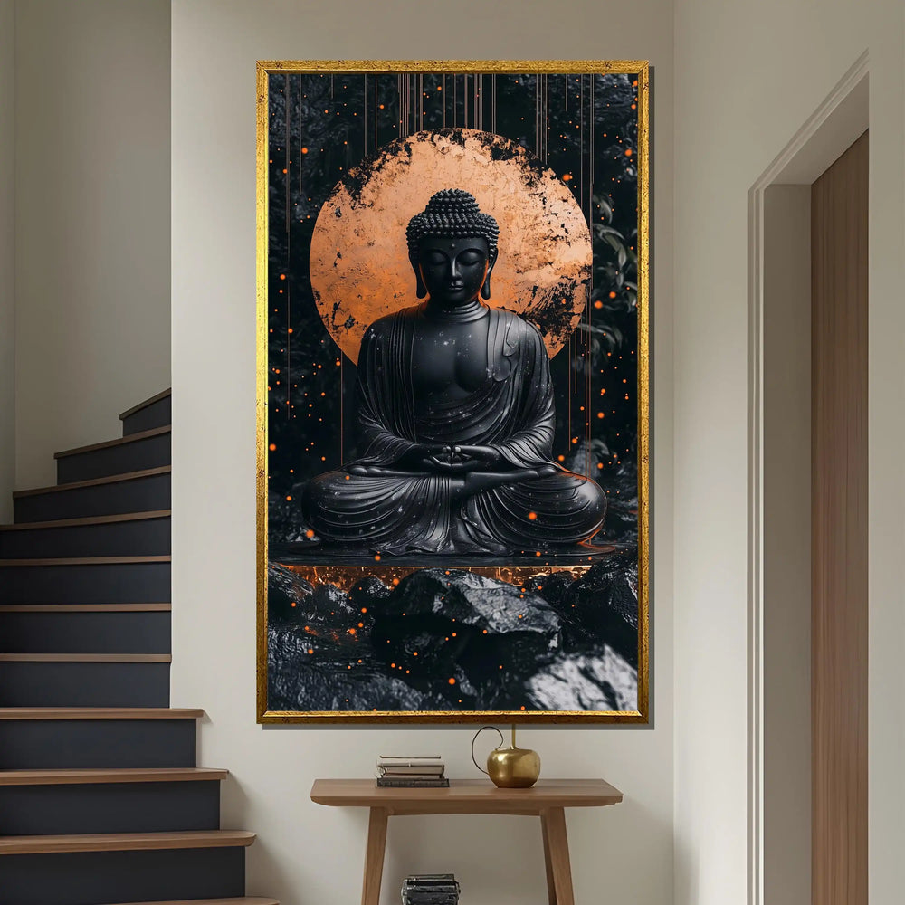 Modernes ungerahmtes Leinwandbild in 50x70 cm, rechteckig, mit sprühgemalter spiritueller Kunst