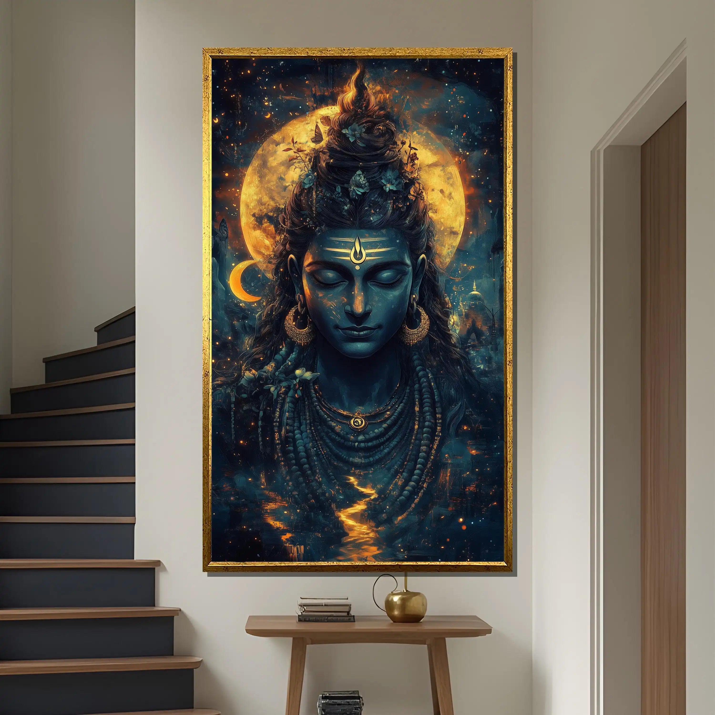 modernes leinwandbild in vertikaler rechteckform, ungerahmt, mit wasserfester tinte, grössenoption 50x70 cm