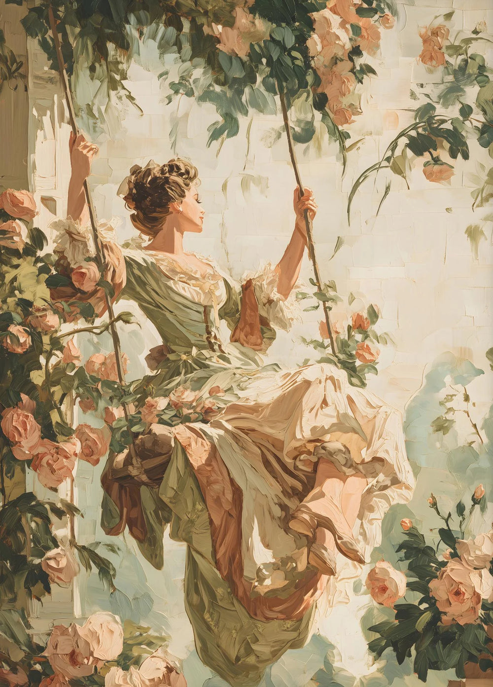 Moderner Leinwanddruck mit Figurenmalerei, vertikales Rechteck, ungerahmt, 30x42 cm