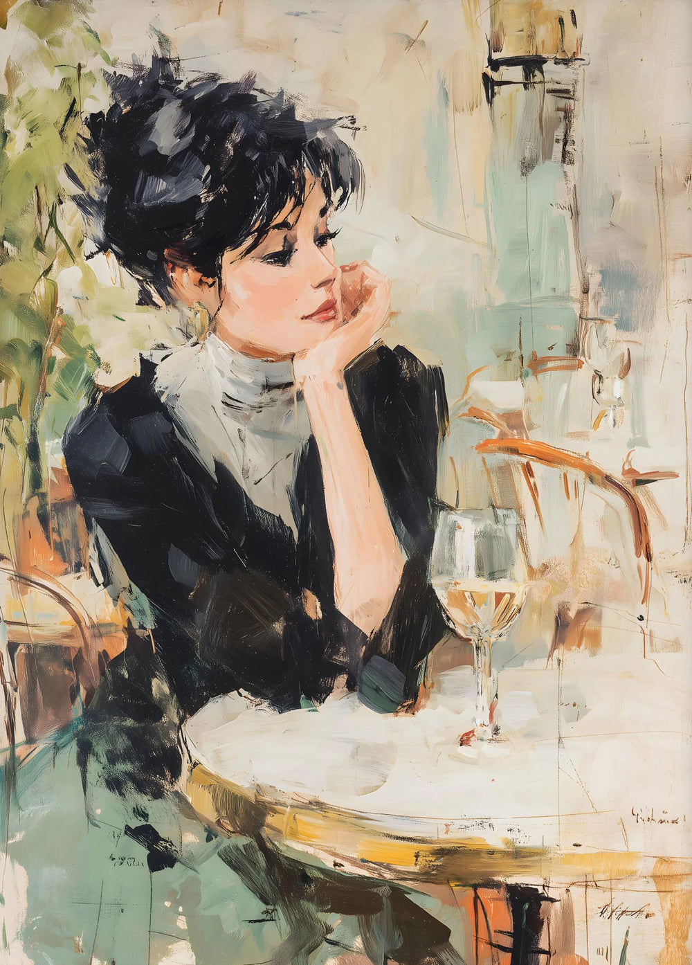 Moderner Leinwanddruck mit Figurenmalerei ungerahmt, 30X42 cm