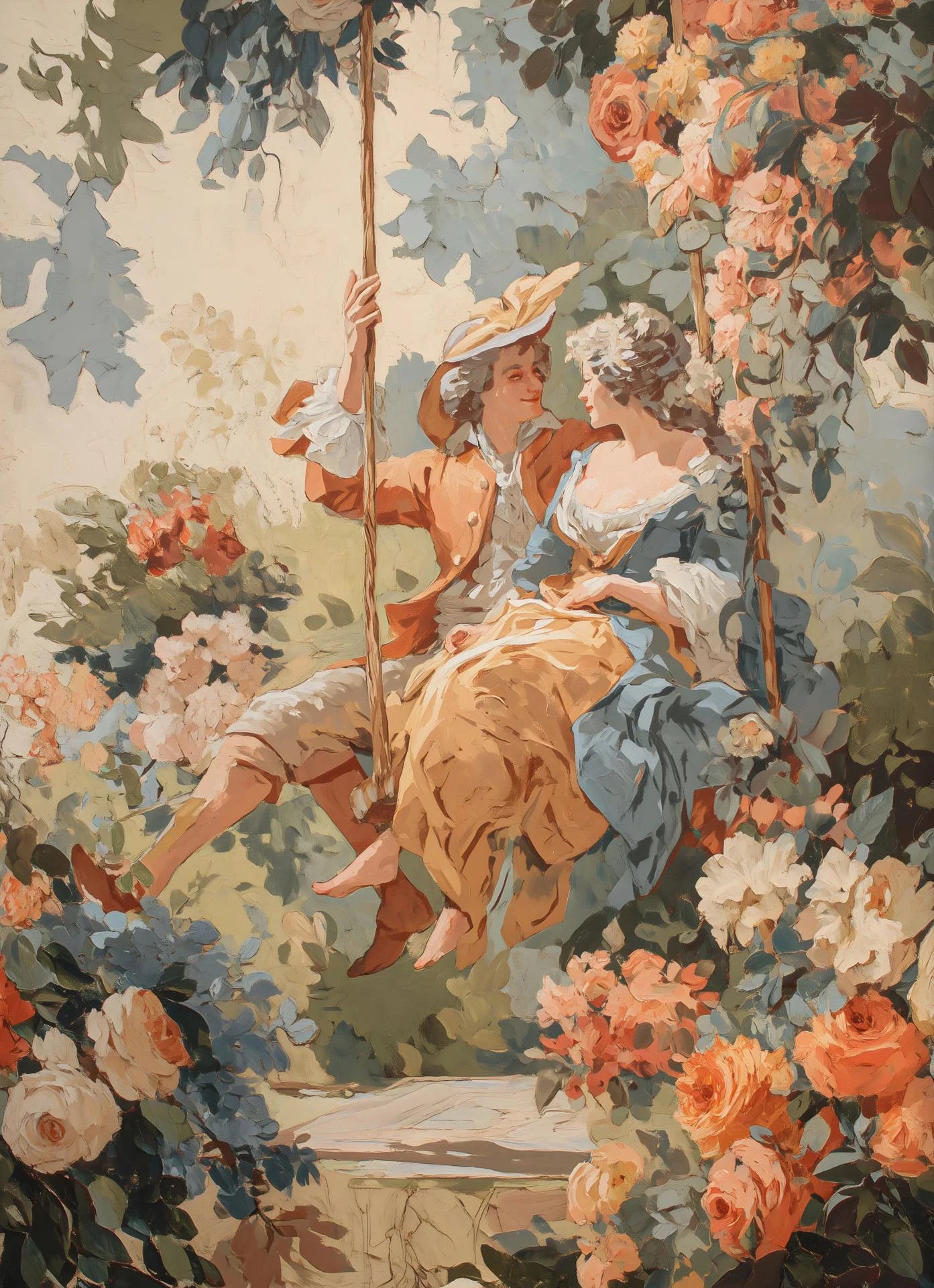 modernes vertikales figurenmalerei-leinwandbild 30x42cm ungerahmt für wohnzimmer