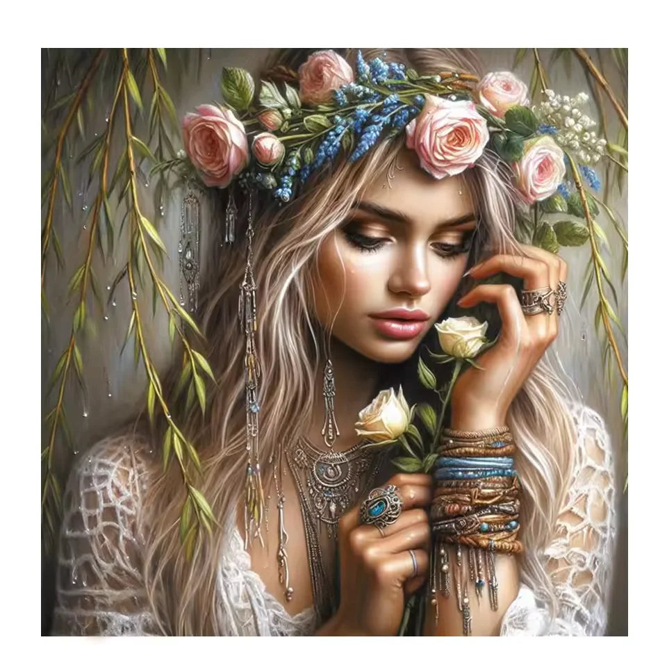 Baumwollleinwand im amerikanischen Stil mit Figurenmalerei, Grösse: 58x58 cm, Farbe: az469-14