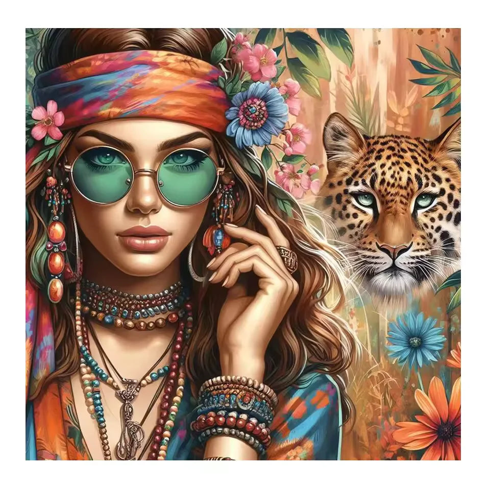 Leinwanddruck im amerikanischen Stil aus Baumwolle, Grösse 58x58 cm, farblich Option az469-1