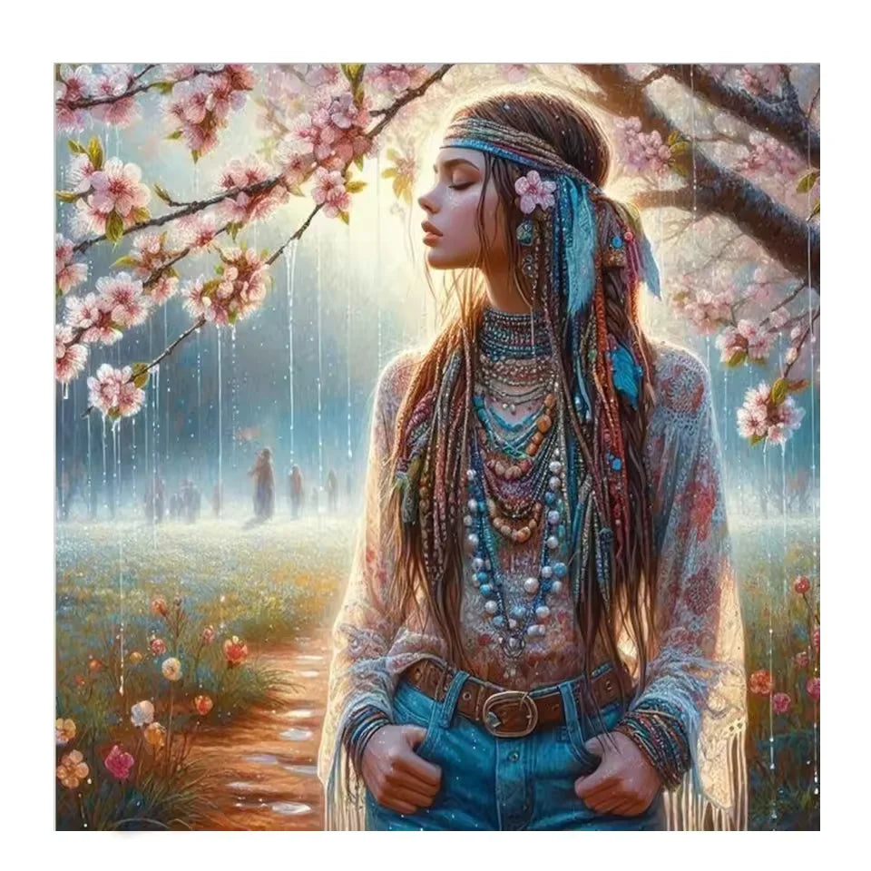 Kunstvolle Leinwand im amerikanischen Stil, Baumwolle, Grösse: 58x58 cm Kein Rahmen, Farbe: az469-4