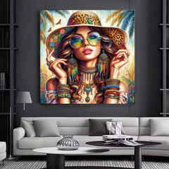 amerikanische leinwandkunst auf baumwolle in 58x58 cm ohne rahmen