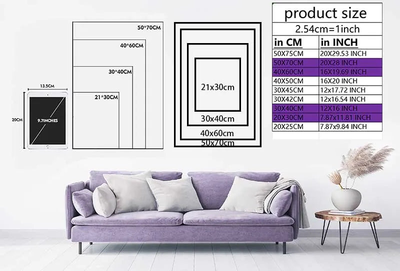 Amerikanischer Stil Leinwanddruck, Baumwolle, Farbe az469-1, Grösse 30x30 cm, mit Rahmen