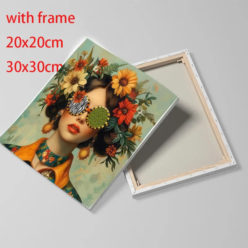 amerikanisches Leinwandbild aus Baumwolle, Figurenmalerei in 40x40 cm