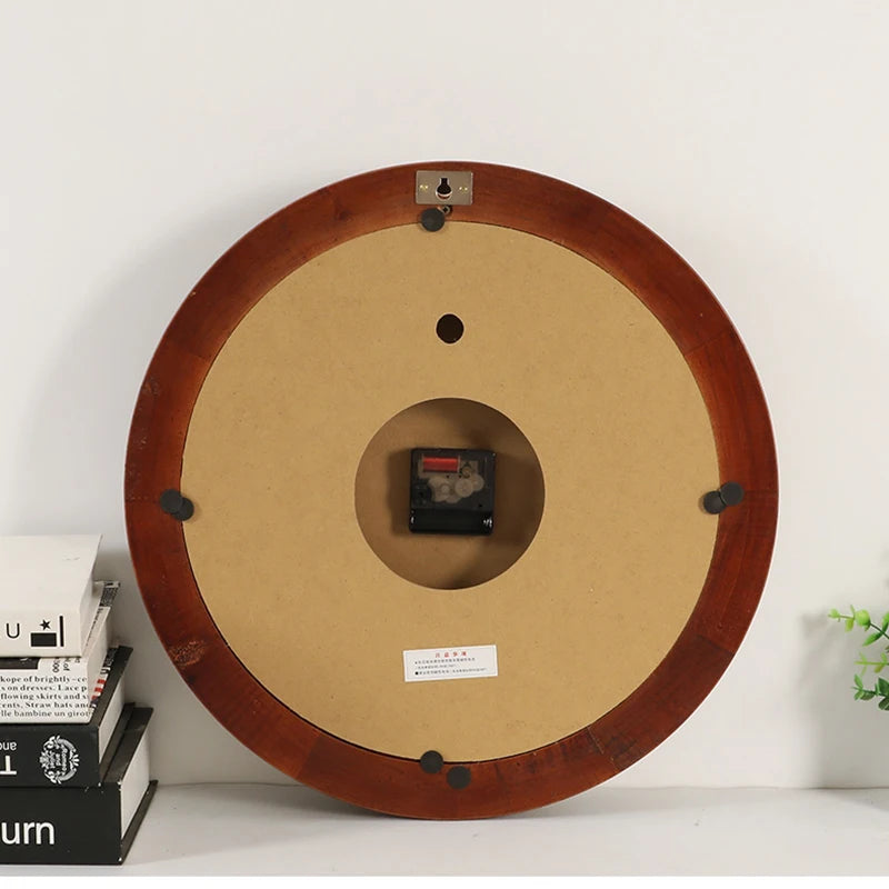 Leise Vintage Wanduhr – Massivholz Design, 30 cm