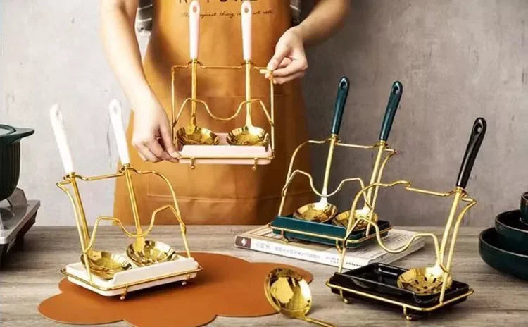 Löffelablage & Deckelhalter – Keramik Weiss 17.5x13x28cm