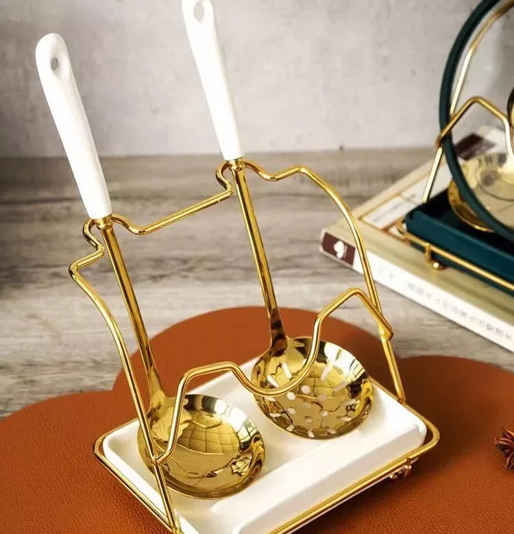 Löffelablage & Deckelhalter – Keramik Weiss 17.5x13x28cm