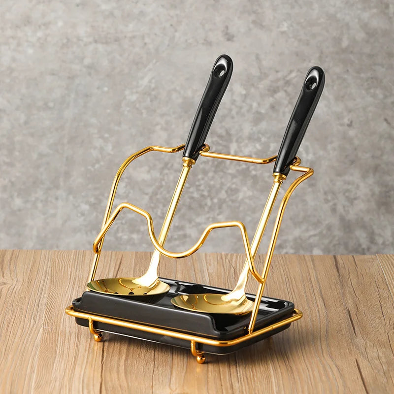 Löffelablage & Deckelhalter – Keramik Weiss 17.5x13x28cm