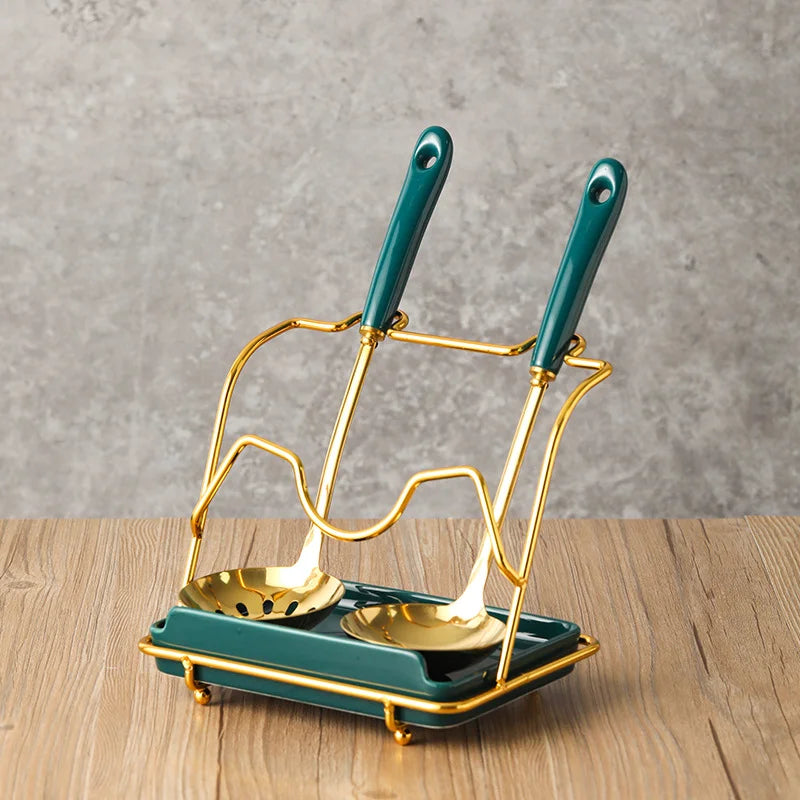 Löffelablage & Deckelhalter – Keramik Weiss 17.5x13x28cm