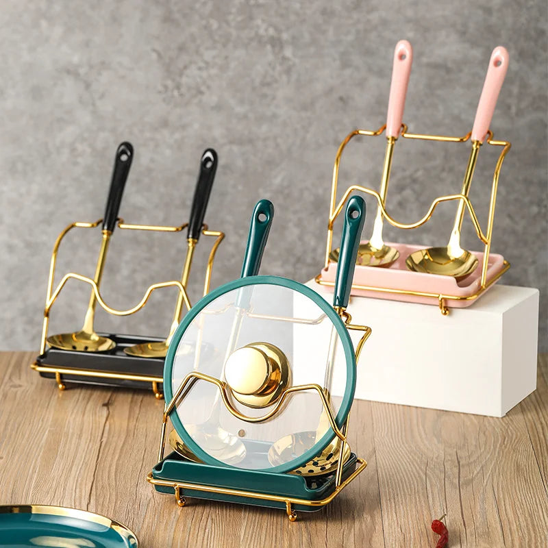 Löffelablage & Deckelhalter – Keramik Weiss 17.5x13x28cm