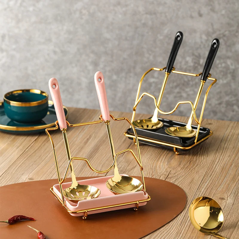 Löffelablage & Deckelhalter – Keramik Weiss 17.5x13x28cm