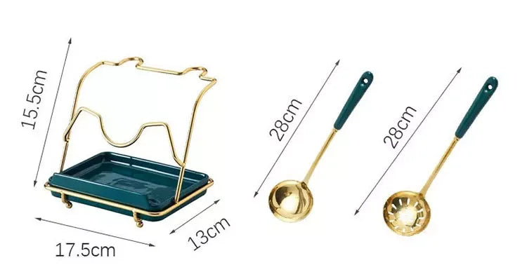 Löffelablage & Deckelhalter – Keramik Weiss 17.5x13x28cm