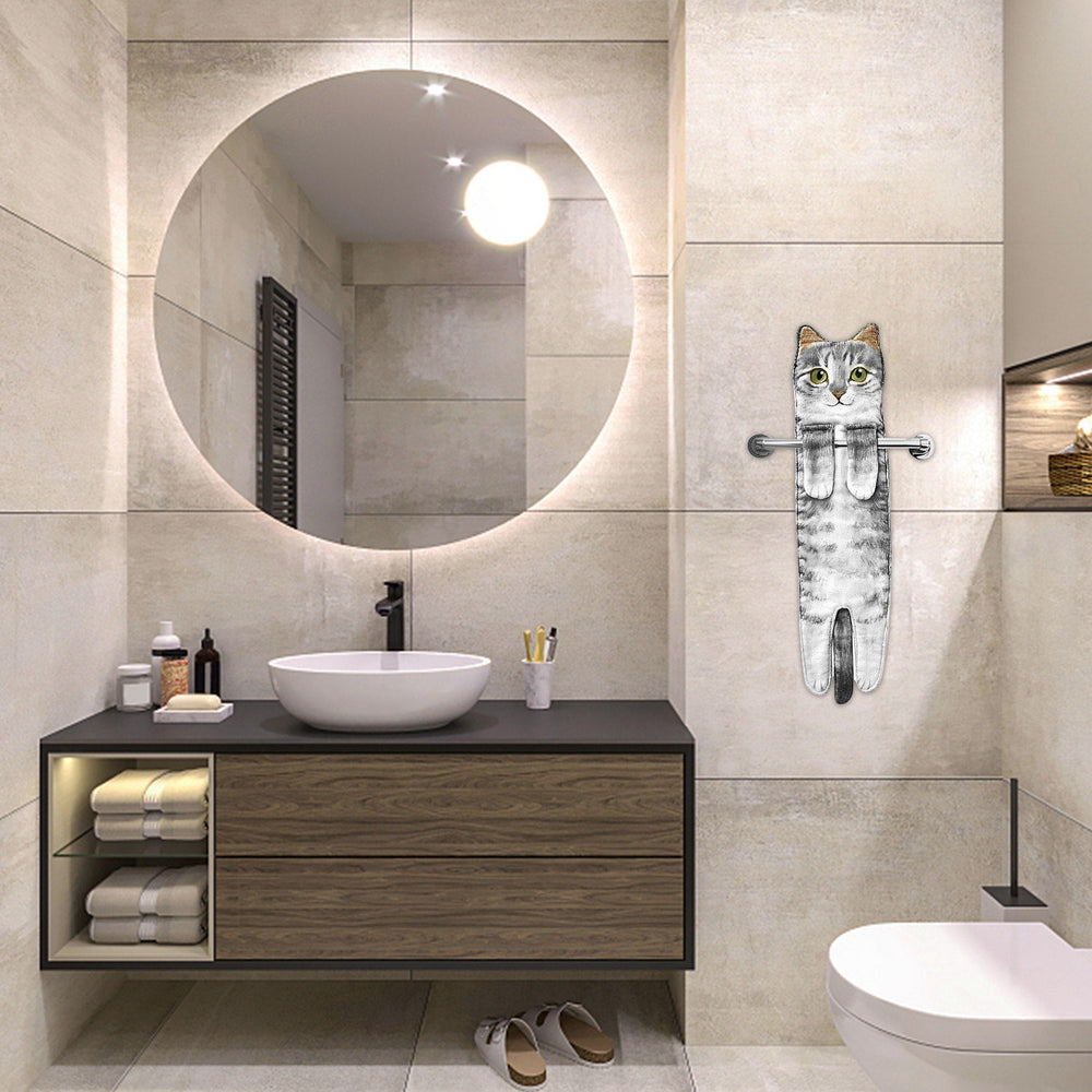 Lustige Katzenhandtücher – Mikrofaser-Schnelltrockner Küche & Bad