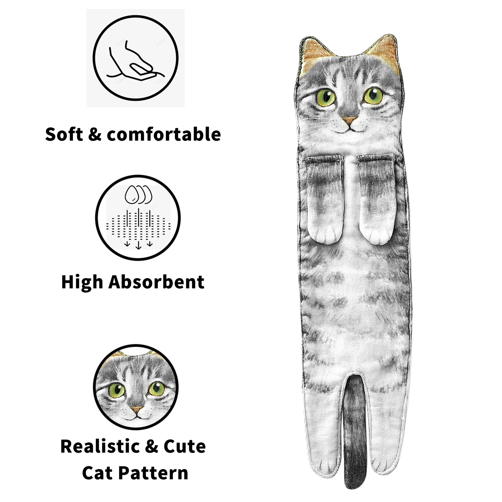 Lustige Katzenhandtücher – Mikrofaser-Schnelltrockner Küche & Bad