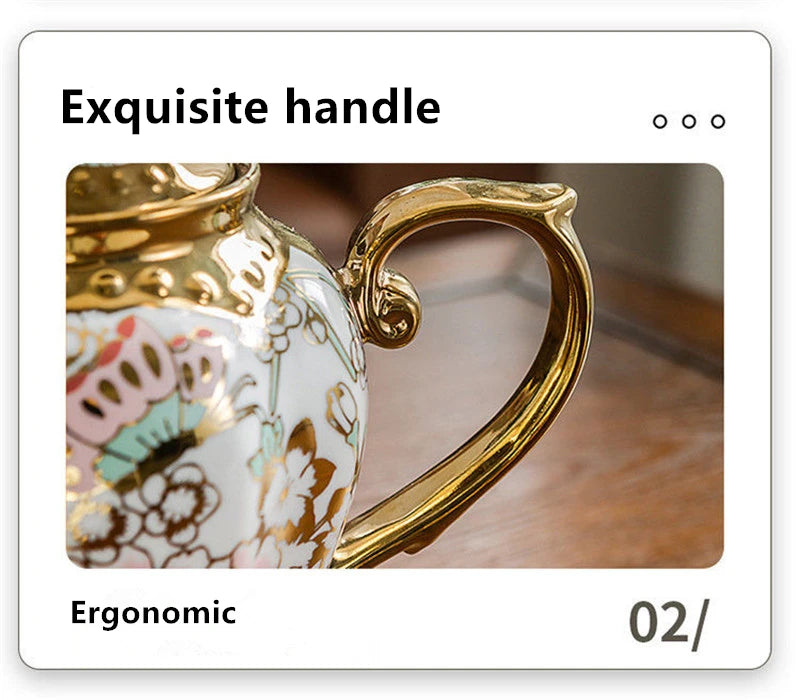 Luxuriöse Teekanne - Elegantes Keramikdesign - 900ml Kapazität