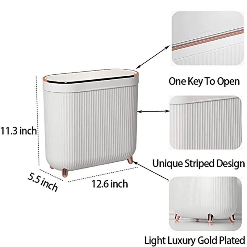 Luxuriöser Goldener Abfalleimer – Modernes Design mit Deckel